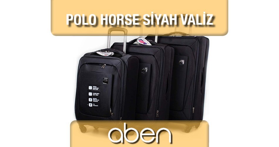 Polo Horse Siyah Valiz Seti